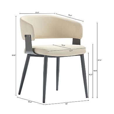 MANHATTAN COMFORT Luce Textured Vegan Leather Upholstered Dining Chair Set of 2