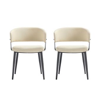 MANHATTAN COMFORT Luce Textured Vegan Leather Upholstered Dining Chair Set of 2