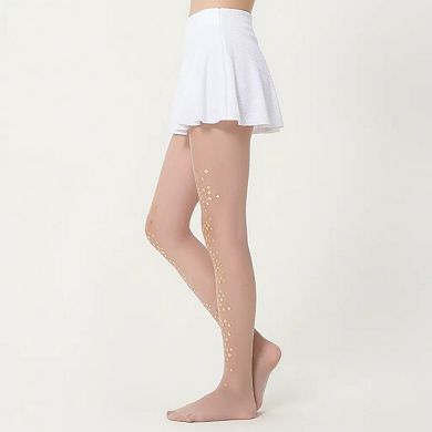 Women's Sheer Sequin Dot Tights with Stretch Fit, Lightweight Sparkle Pantyhose Stockings