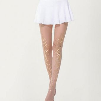 Women's Sheer Sequin Dot Tights with Stretch Fit, Lightweight Sparkle Pantyhose Stockings