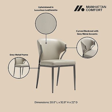 MANHATTAN COMFORT Modern Vegan Leather Upholstered Dining Chair Set of 4