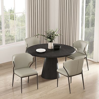 MANHATTAN COMFORT Modern Vegan Leather Upholstered Dining Chair Set of 4