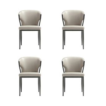 MANHATTAN COMFORT Modern Vegan Leather Upholstered Dining Chair Set of 4