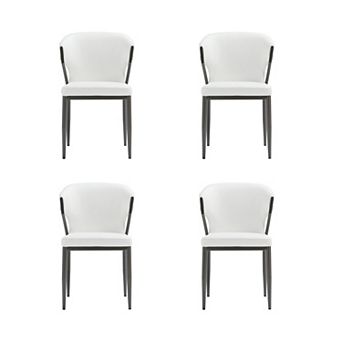 MANHATTAN COMFORT Modern Vegan Leather Upholstered Dining Chair Set of 4
