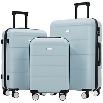 KWPZQEB Double Spinner Wheels Hardshell Luggage Sets 3 pc 20"+24"+28"