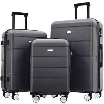 KWPZQEB Double Spinner Wheels Hardshell Luggage Sets 3 pc 20"+24"+28"