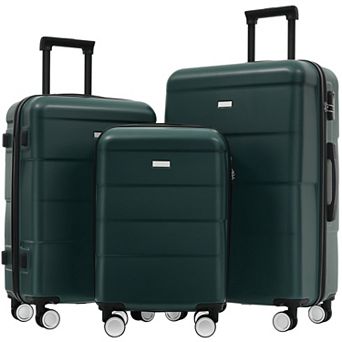 KWPZQEB Double Spinner Wheels Hardshell Luggage Sets 3 pc 20"+24"+28"