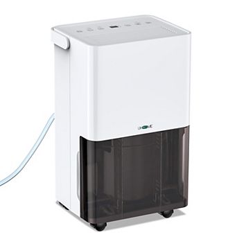 30 pt. 1,500 sq.ft. Dehumidifier in. White with Bucket and Drain Hose for Basement, Garage