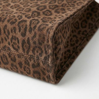 Women's Leopard Print Hobo Shoulder Bag with Soft Slouchy Silhouette and Wide Strap