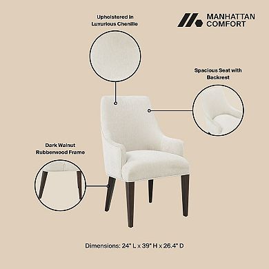 MANHATTAN COMFORT Beever Chenille Upholstered Dining 2-Piece Set