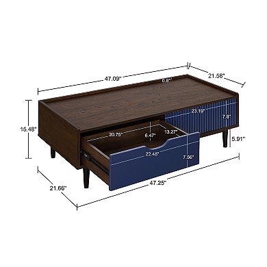 MANHATTAN COMFORT Duane Mid-Century Modern 2-Piece Coffee Table & End Table Set