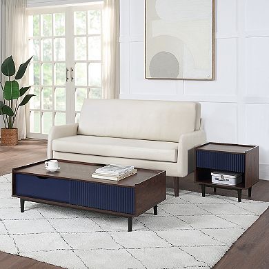 MANHATTAN COMFORT Duane Mid-Century Modern 2-Piece Coffee Table & End Table Set