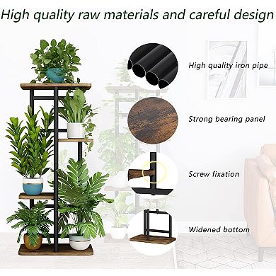 4 Tier Indoor Plant Stand Black Metal Plant Shelf