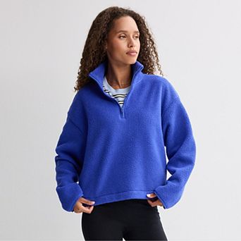 Juniors' SO® High Pile Quarter Zip Pullover
