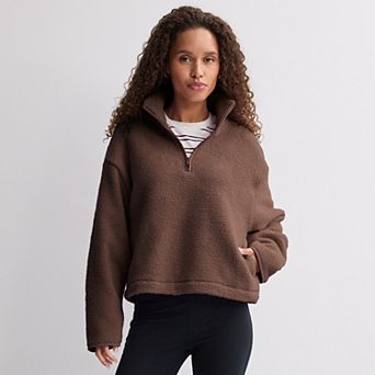 Juniors' SO® High Pile Quarter Zip Pullover