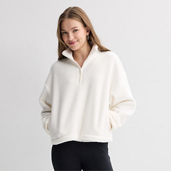 Juniors' SO® High Pile Quarter Zip Pullover