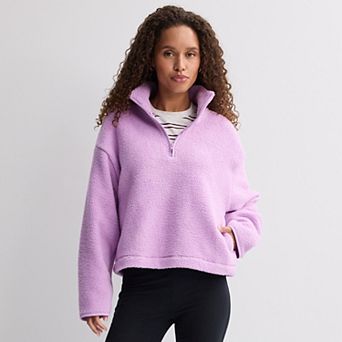 Juniors' SO® High Pile Quarter Zip Pullover