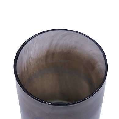 TOEMOA Modern Glass Vase with Chrome Accent Home Decoration Centerpiece