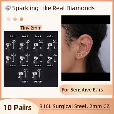 Tiny Stackable Stud Earrings
