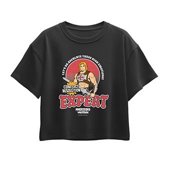 Girls 7-16 Masters Of The Universe He-Man Conflict Resolution Expert Boxy Tee