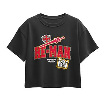 Girls 7-16 Masters Of The Universe He-Man Patches Boxy Tee