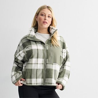 Juniors' Plus Size SO® Full Zip Pocket Teddy Fleece Jacket