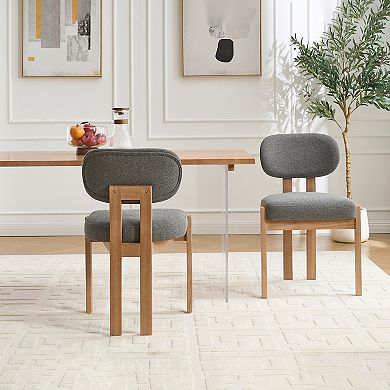 KWPZQEB 2PCS Farmhouse Barrel-Shaped Backrest Upholstered Dining Chairs