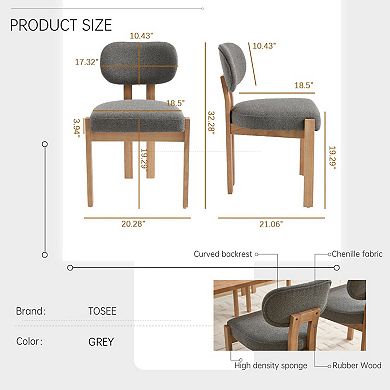 KWPZQEB 2PCS Farmhouse Barrel-Shaped Backrest Upholstered Dining Chairs