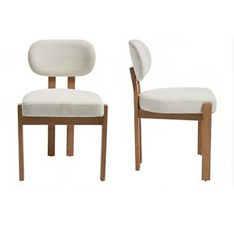 KWPZQEB 2 pc Farmhouse Barrel-Shaped Backrest Upholstered Dining Chairs