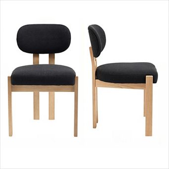 KWPZQEB 2 pc Farmhouse Barrel-Shaped Backrest Upholstered Dining Chairs