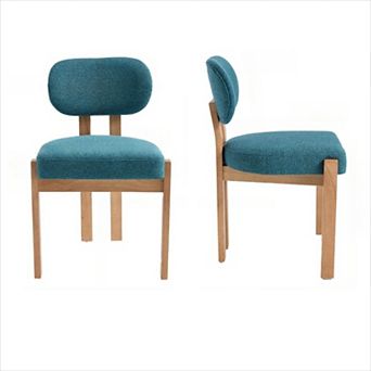 KWPZQEB 2 pc Farmhouse Barrel-Shaped Backrest Upholstered Dining Chairs