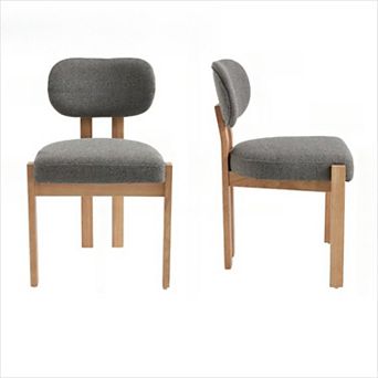 KWPZQEB 2 pc Farmhouse Barrel-Shaped Backrest Upholstered Dining Chairs