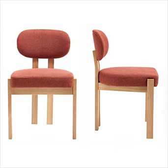 KWPZQEB 2 pc Farmhouse Barrel-Shaped Backrest Upholstered Dining Chairs