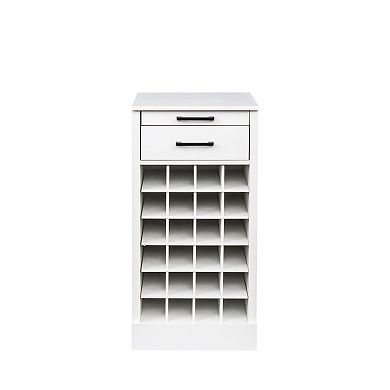 KWPZQEB Retro 24 Wine Bar Cabinet with Drawer, Wooden Buffet Cabinet for Dining Room