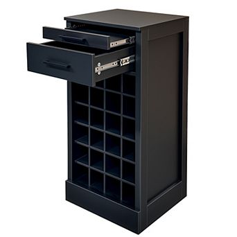 KWPZQEB Retro 24 Wine Bar Cabinet with Drawer, Wooden Buffet Cabinet for Dining Room