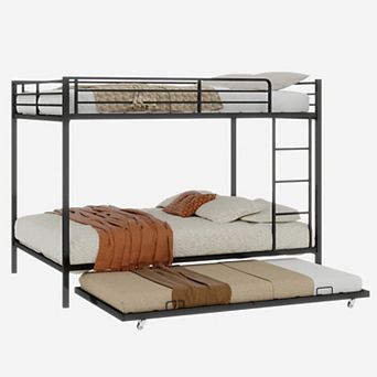 GOODSILO Durable Square Tube Bunk Bed with Trundle for Space Saving Sleeping Solution