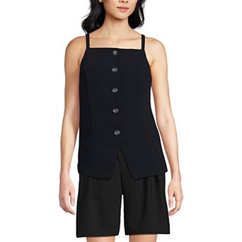 Women's Lands' End Washable Suiting Button Front Vest