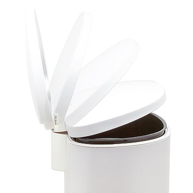 Qualiazero 50L / 13.2 Gallon D-Shape Stainless Steel Step Trash Can