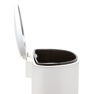 Qualiazero 50L / 13.2 Gallon D-Shape Stainless Steel Step Trash Can