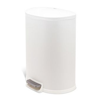 Qualiazero 50L / 13.2 Gallon D-Shape Stainless Steel Step Trash Can