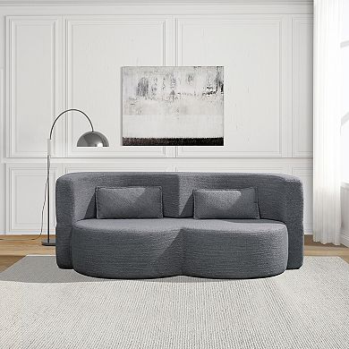 GOODSILO Convertible Floor Sofa Bed with Foam Filling and Velvet Fabric