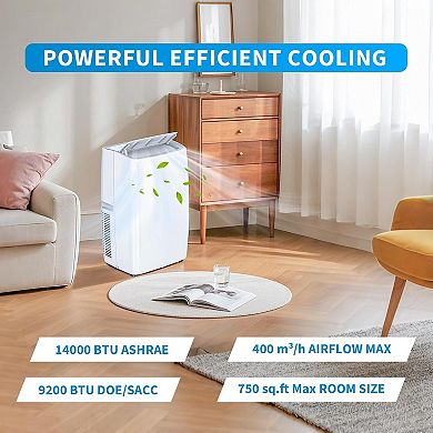 Auto-Evaporation Low Noise Portable AC Unit with Remote Control Fits for Large Room, Office, Garage,