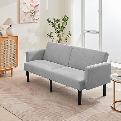 Convertible Futon Sofa Bed,Loveseat Couch with Adjustable Backrest,Sleeper Sofa Bed for Living Room