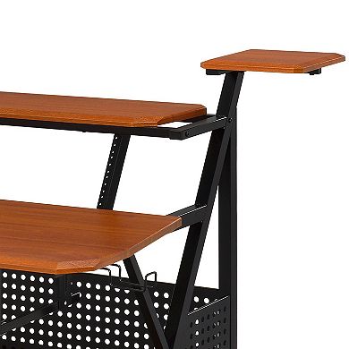 GOODSILO Professional Music Desk with Speaker Shelves and Cable Management