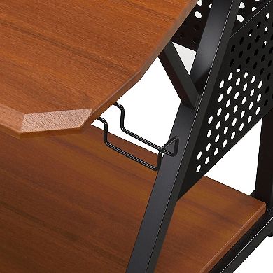 GOODSILO Professional Music Desk with Speaker Shelves and Cable Management