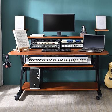 GOODSILO Professional Music Desk with Speaker Shelves and Cable Management