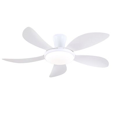 48 Inch Flush Mount Ceiling Fan with Light DC Motor Remote and App Control Indoor Use
