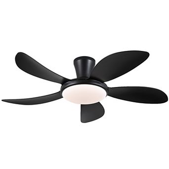 48 Inch Flush Mount Ceiling Fan with Light DC Motor Remote and App Control Indoor Use