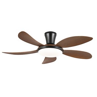 48 Inch Flush Mount Ceiling Fan with Light DC Motor Remote and App Control Indoor Use