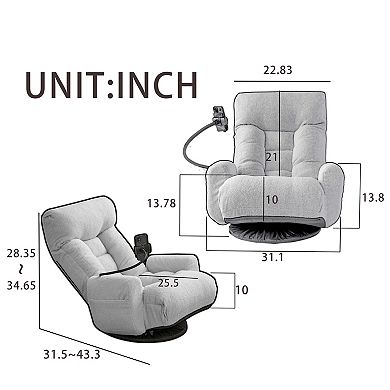 GOODSILO Adjustable Reclining Lounge Chair with 360-Degree Swivel and Ergonomic Support